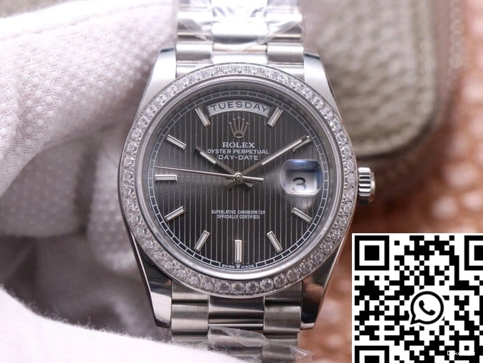 M228349RBR-0008 Factory Rolex White Day-Date EW Grey Gold Dial 1207